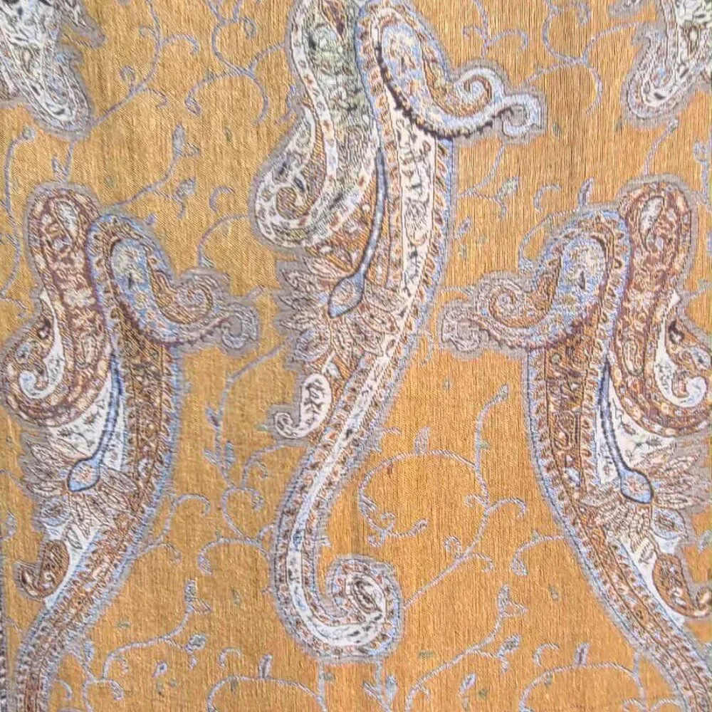 Denim Blue Brown Gold Pashmina & Skilk Pashmina
